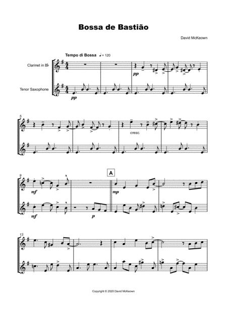 Bossa De Bastio For Clarinet And Tenor Saxophone Duet Page 2