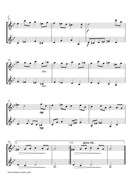Bourre 6th Movement Of 2nd Suite For Lautenwerk Or Lute Harpsichord 2 Clarinets In Bb Page 2