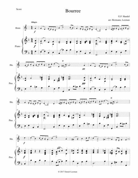 Bourree For Horn Piano Page 2