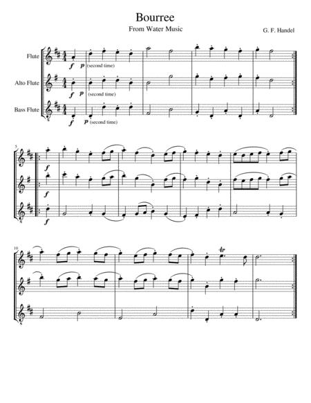 Bourree In D From Water Music Flute Choir Page 2