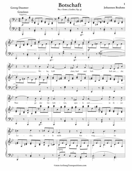 Brahms Botschaft Op 47 No 1 Transposed To B Flat Major Page 2