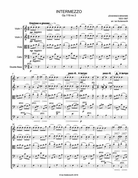 Brahms Intermezzo In C Op 119 No 3 For String Orchestra Page 2