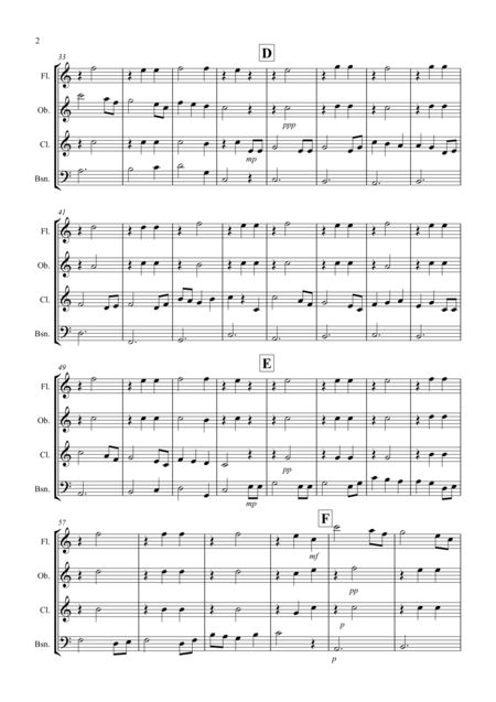 Brahms Lullaby For Wind Quartet Page 2