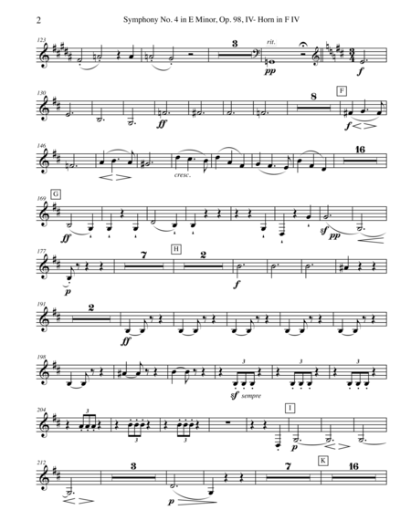 Brahms Symphony No 4 Movement Iv Horn In F 4 Transposed Part Op 98 Page 2