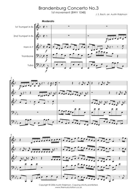 Brandenburg Concerto No 3 1st Movement Brass Quintet Page 2