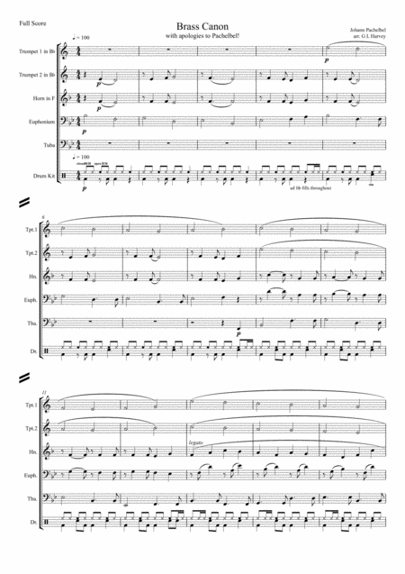 Brass Canon For Brass Quintet Percussion Page 2