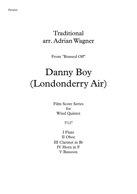 Brassed Off Danny Boy Londonderry Air Wind Quintet Arr Adrian Wagner Page 2