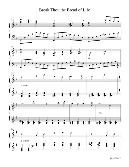 Break Thou The Bread Of Life Piano Solo Page 2