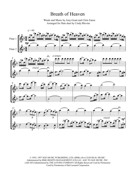 Breath Of Heaven Marys Song Arranged For Flute Duet Page 2