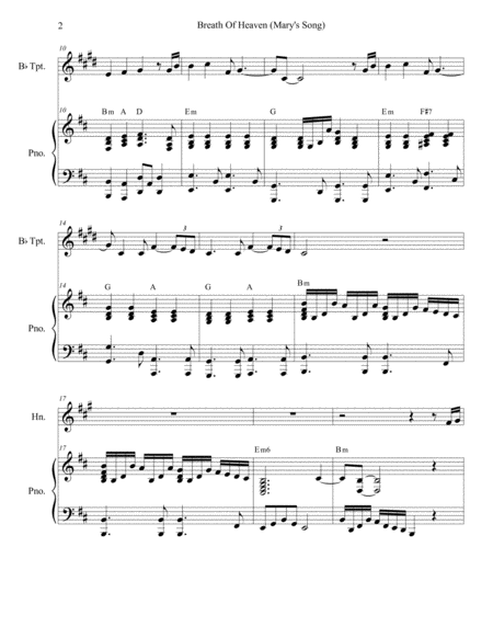 Breath Of Heaven Marys Song Duet For Bb Trumpet And French Horn Page 2