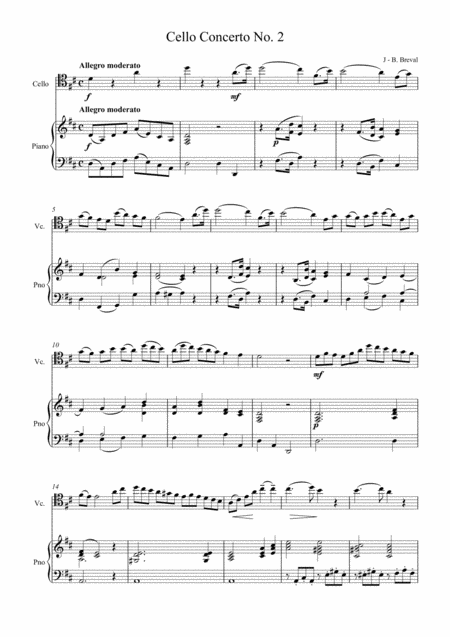 Breval Cello Concerto No 2 For Cello And Piano Page 2