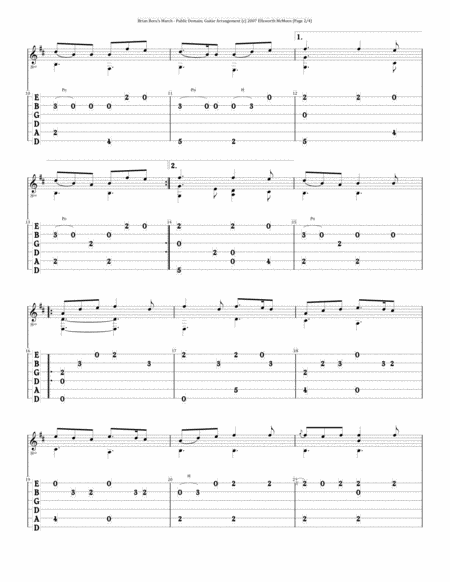 Brian Borus March For Fingerstyle Guitar Tuned Drop D Page 2