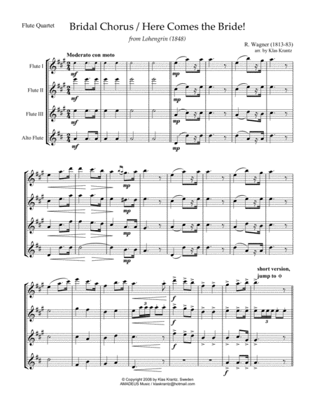 Bridal Chorus Here Comes The Bride For Flute Quartet Page 2