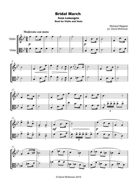 Bridal March Here Comes The Bride Duet For Violin And Viola Page 2