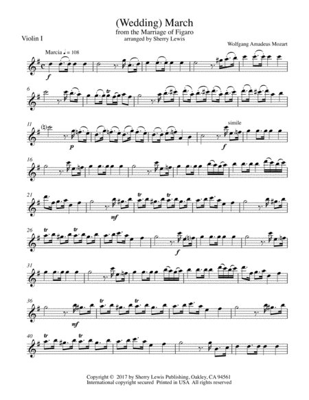 Bridal March Marriage Of Figaro String Quartet For String Quartet Page 2