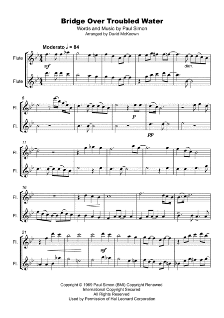 Bridge Over Troubled Water Flute Duet Page 2