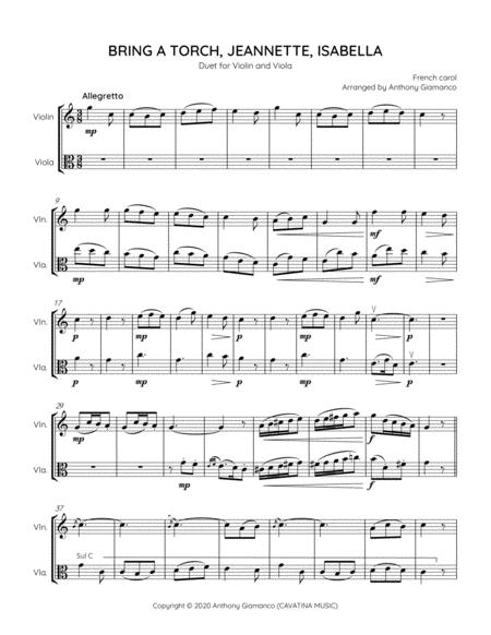 Bring A Torch Jeannette Isabella Duet For Violin And Viola Page 2