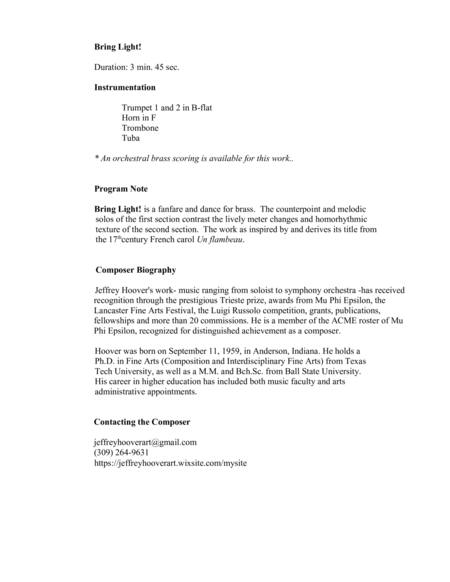 Bring Light For Brass Quintet Page 2