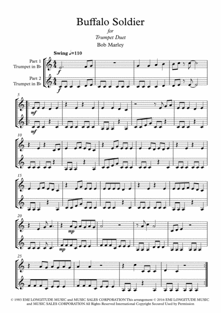 Buffalo Soldier Trumpet Duet Page 2