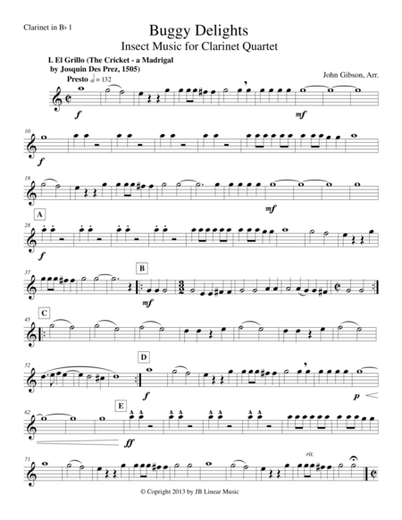Buggy Delights Insect Music For Clarinet Quartet Page 2