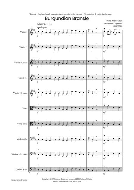 Burgundian Bransle Flexible String Quartet Ensemble Page 2