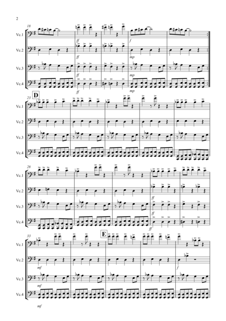 Burnies Blues For Cello Quartet Page 2