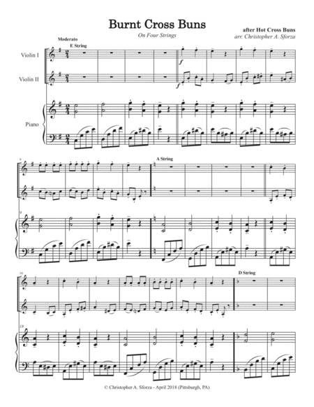 Burnt Cross Buns For Two Violins And Piano Page 2