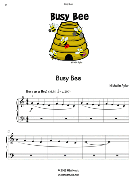 Busy Bee Beginner Piano Page 2