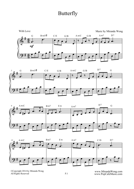 Butterfly Easy Piano Solo Cheerful Sweet Tunes Page 2