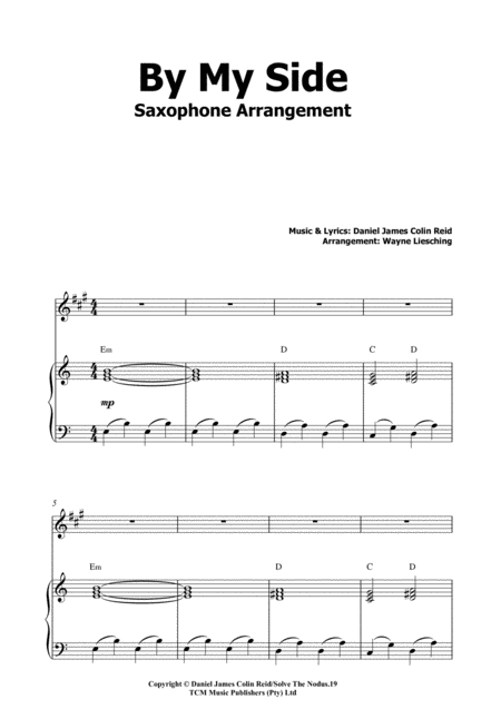 By My Side Sax Piano Arrangement Page 2