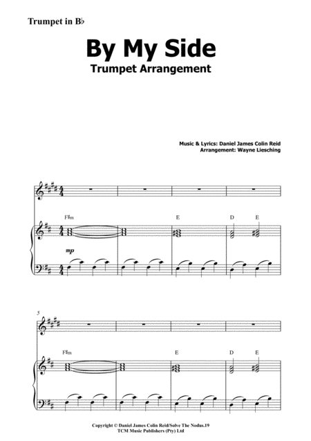 By My Side Trumpet Piano Arrangement Page 2