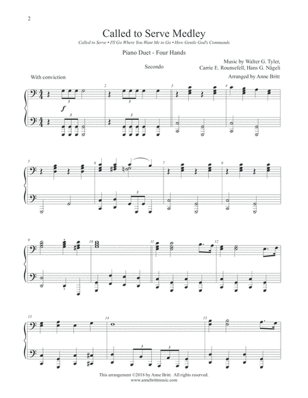 Called To Serve Medley Piano Duet Page 2