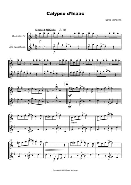 Calypso D Isaac For Clarinet And Alto Saxophone Duet Page 2