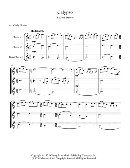 Calypso For Two Clarinets And Bass Clarinet Page 2