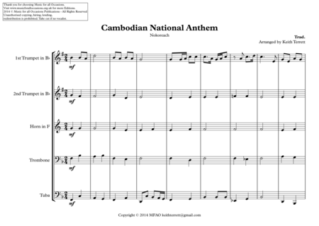 Cambodian National Anthem Nokoreach For Brass Quintet Page 2