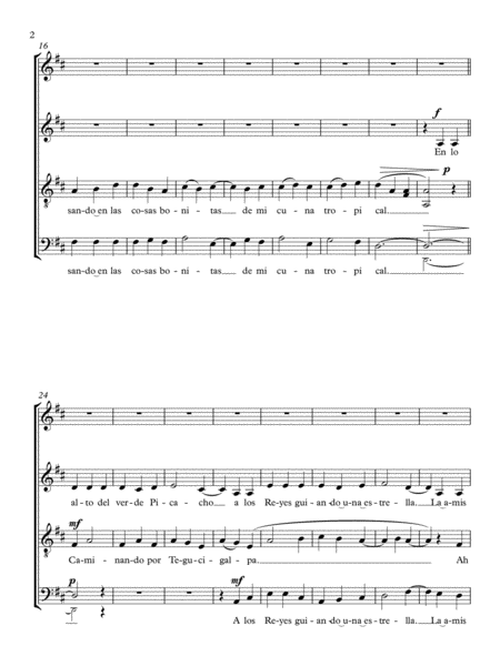 Caminando Por Tegucigalpa Christmas Carol Satb Choir Page 2