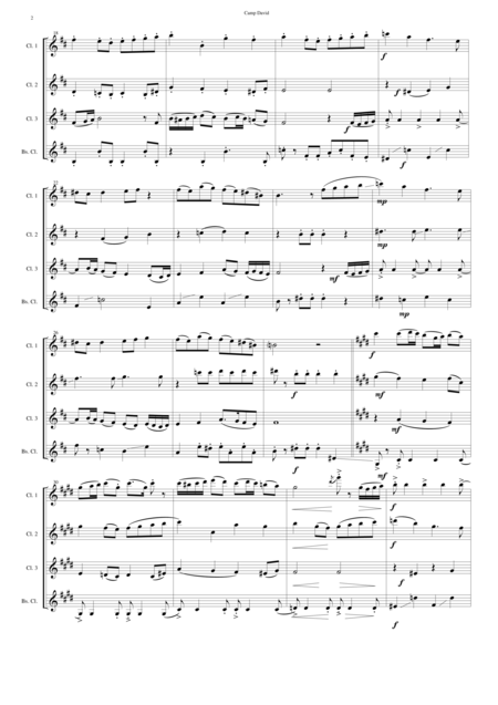 Camp David For Clarinet Quartet Page 2