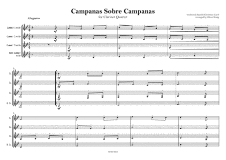 Campanas Sobre Campanas Spanish Christmas Carol For Clarinet Quartet Page 2