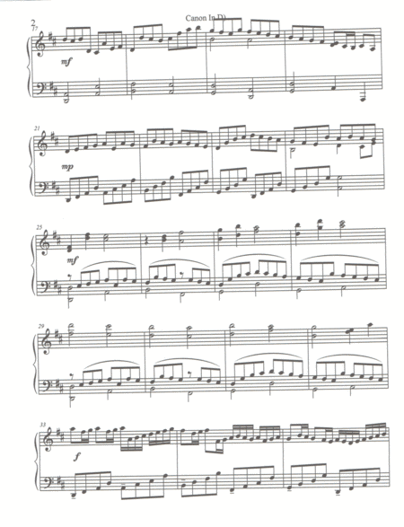 Canon In D Arr Pachelbel Advanced Piano Page 2