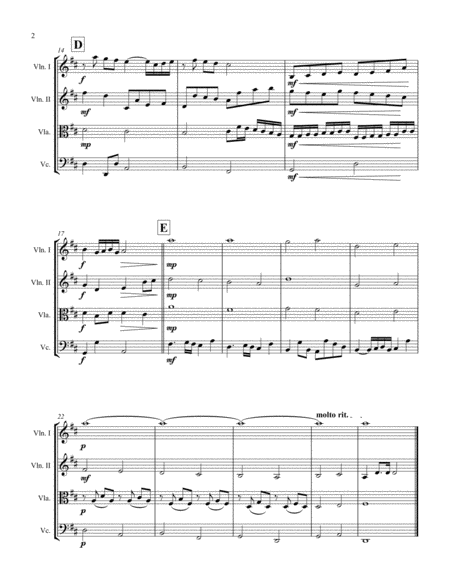 Canon In D By Pachelbel With Wedding March Intro For String Quartet Page 2