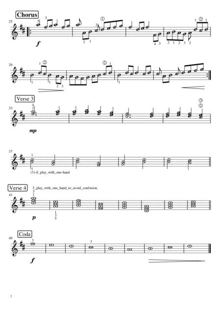 Canon In D Easy Piano Duet With Note Names And Finger Numbers Page 2