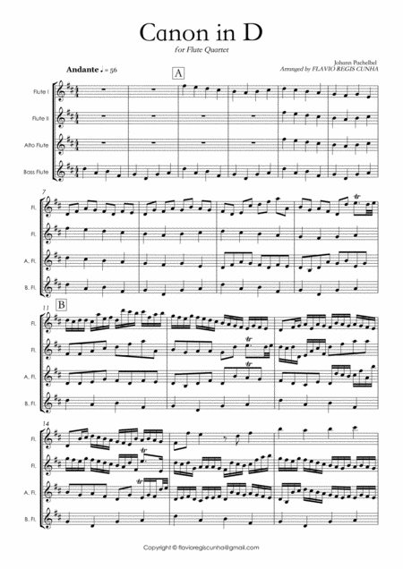 Canon In D For Flute Quartet Page 2