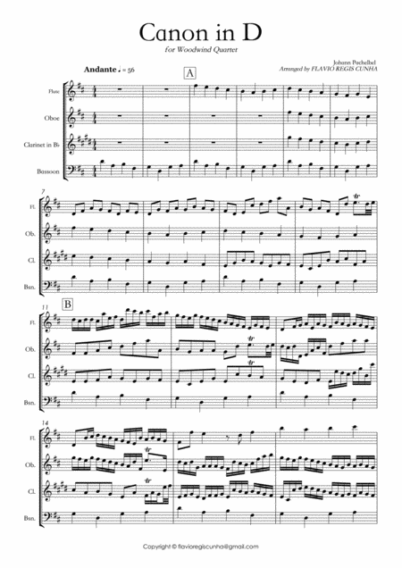 Canon In D For Woodwind Quartet Page 2