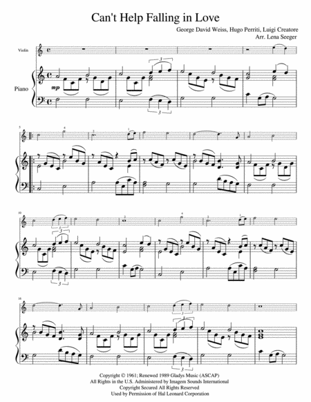Cant Help Falling In Love Violin And Piano Page 2
