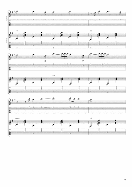 Cant Smile Without You Duet Guitar Tablature Page 2