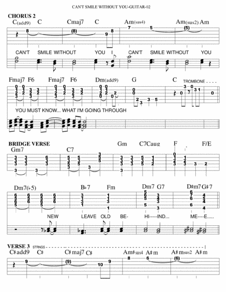 Cant Smile Without You Guitar Tab Page 2