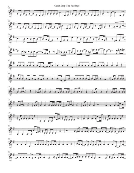 Cant Stop The Feeling Clarinet Page 2