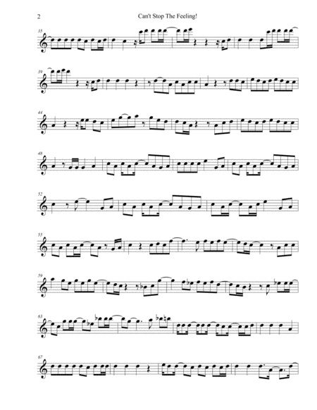 Cant Stop The Feeling Original Easy Key Of C Flute Page 2