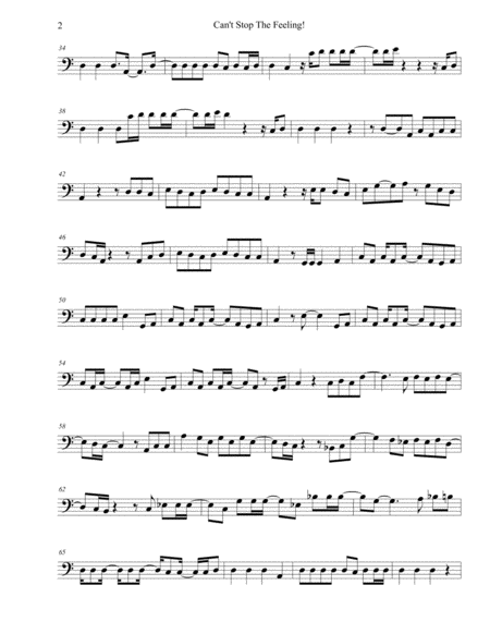 Cant Stop The Feeling Original Easy Key Of C Trombone Page 2