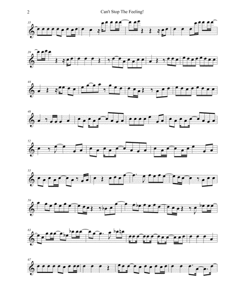 Cant Stop The Feeling Original Easy Key Of C Violin Page 2